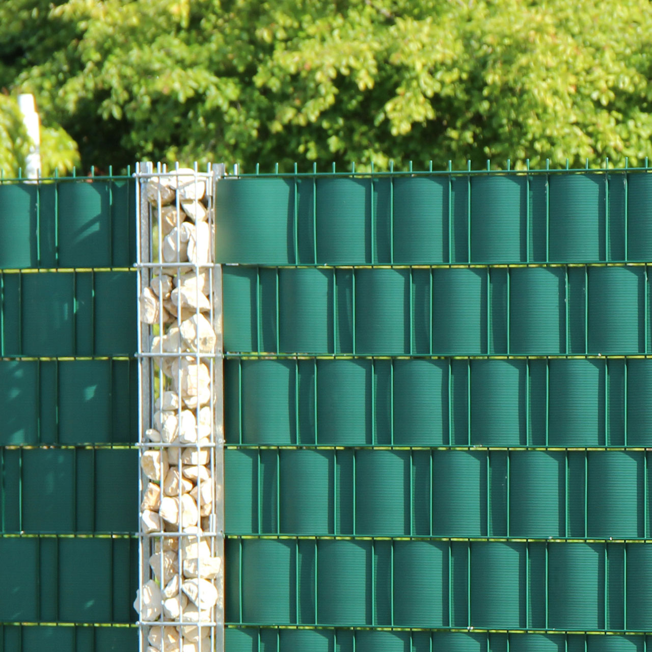 PVC Sichtschutzstreifen Doppelstabmattenzaun, grün